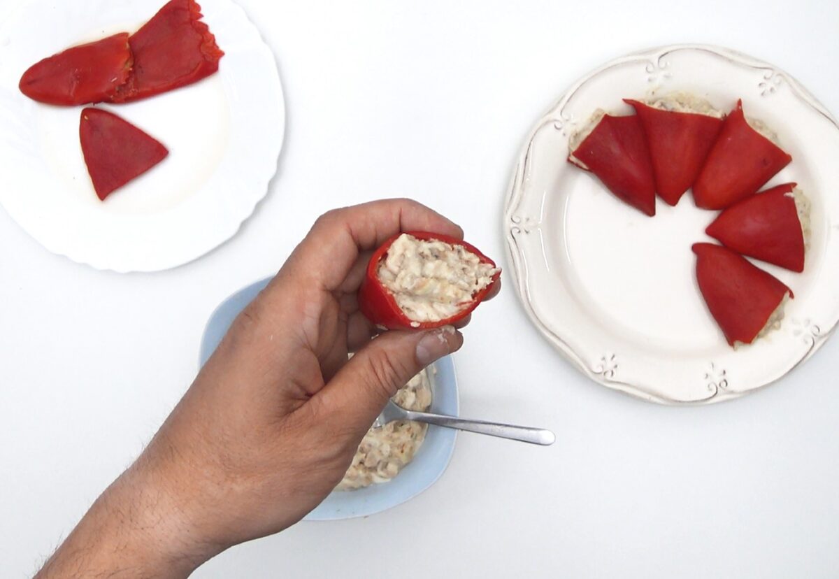 Pimientos del piquillo rellenos de atún paso a paso