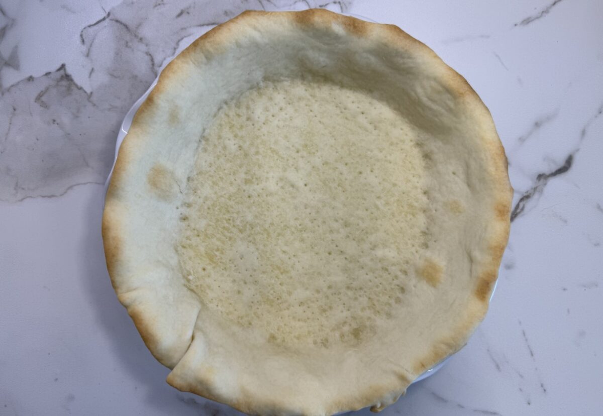 Quiche de queso gorgonzola y puerros