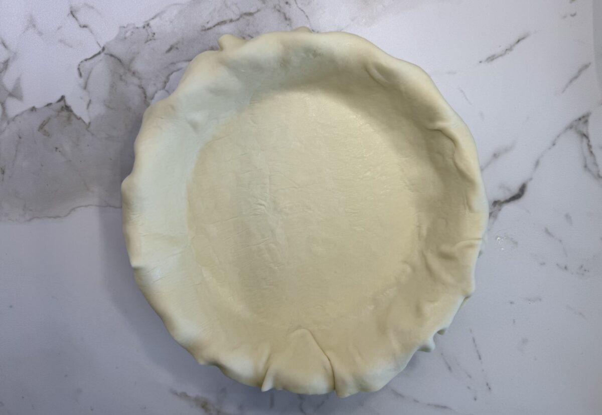 Quiche de queso gorgonzola y puerros