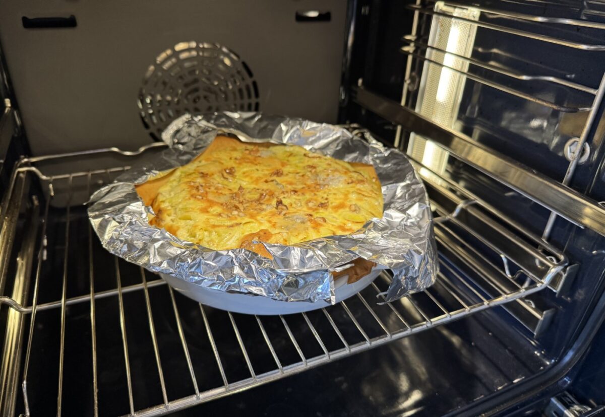 Quiche de queso gorgonzola y puerros