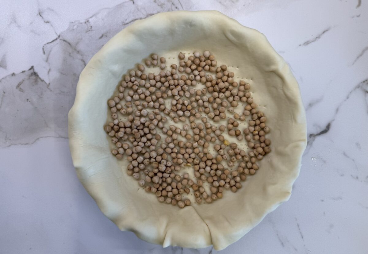 Quiche de queso gorgonzola y puerros