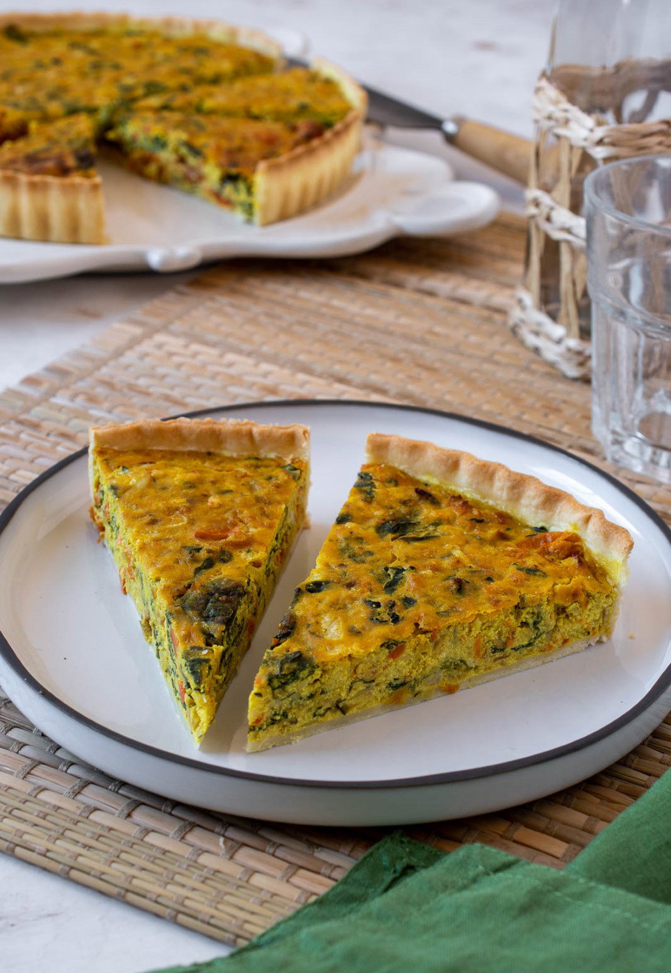 Quiche vegana. Un plato con una gran variedad de verduras