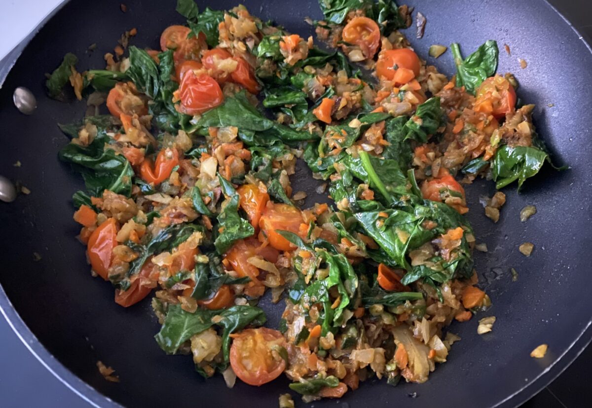 Quiche vegana. Un plato con una gran variedad de verduras