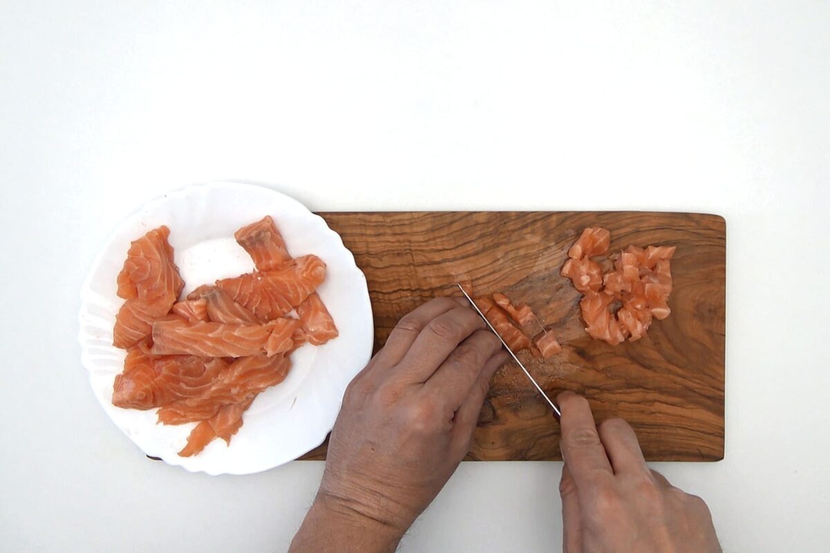 albóndigas salmón y langostinos paso 10