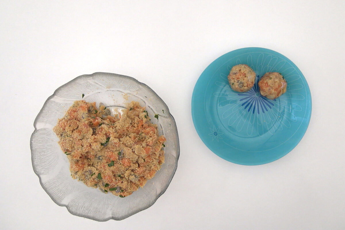 albóndigas salmón y langostinos paso 16