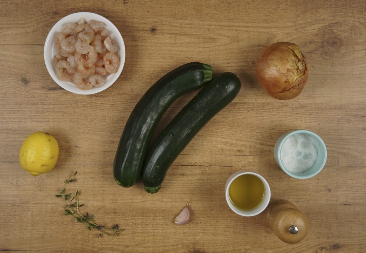 Calabacín relleno de gambas. La receta paso a paso