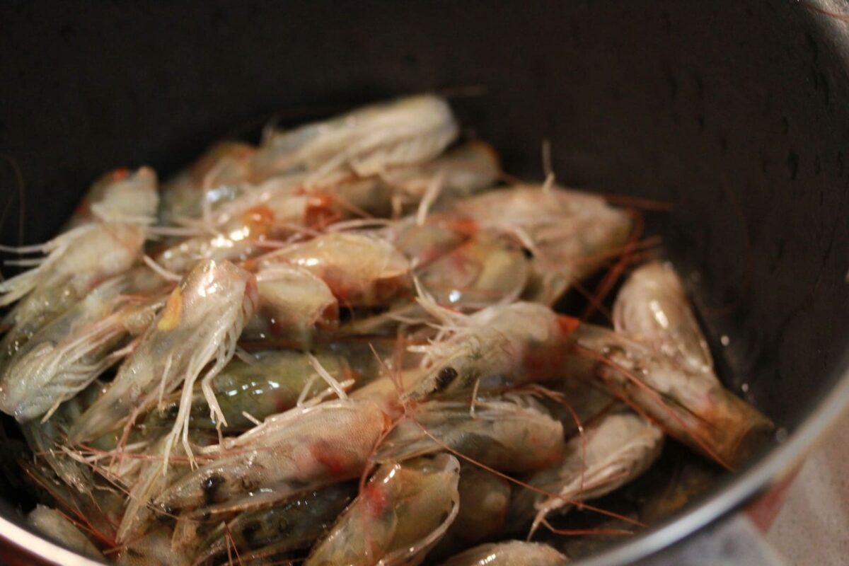 caldos langostinos paso 3