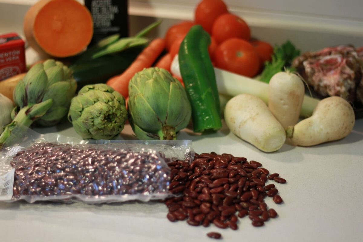fabes rojas verduras paso 2
