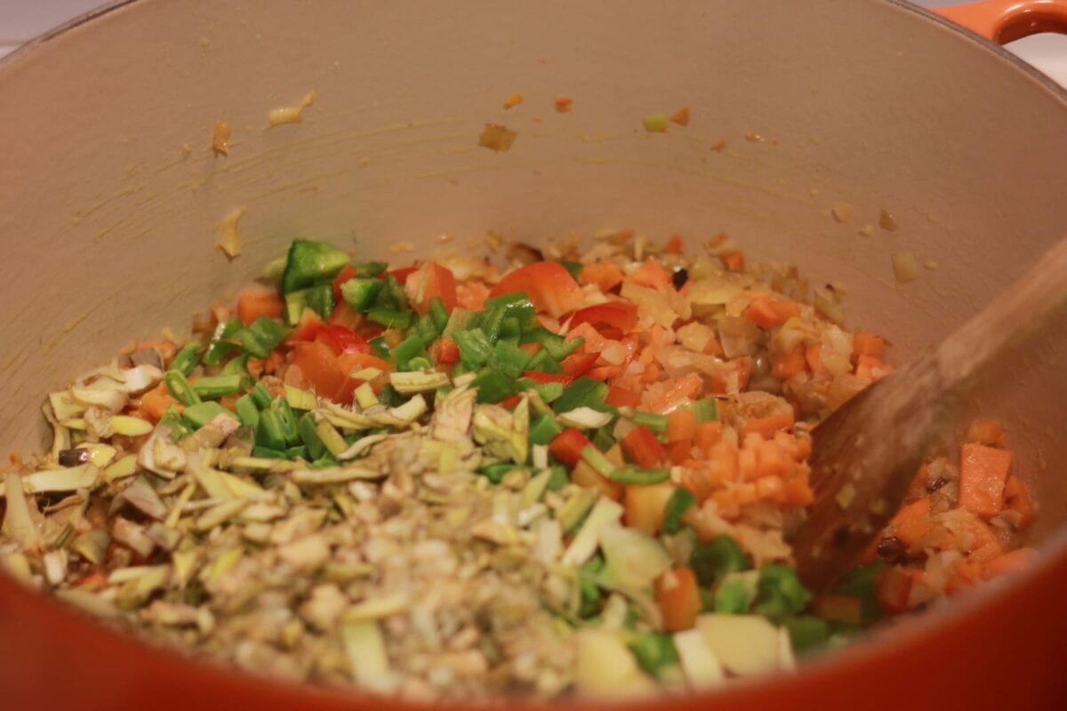 fabes rojas verduras paso 26