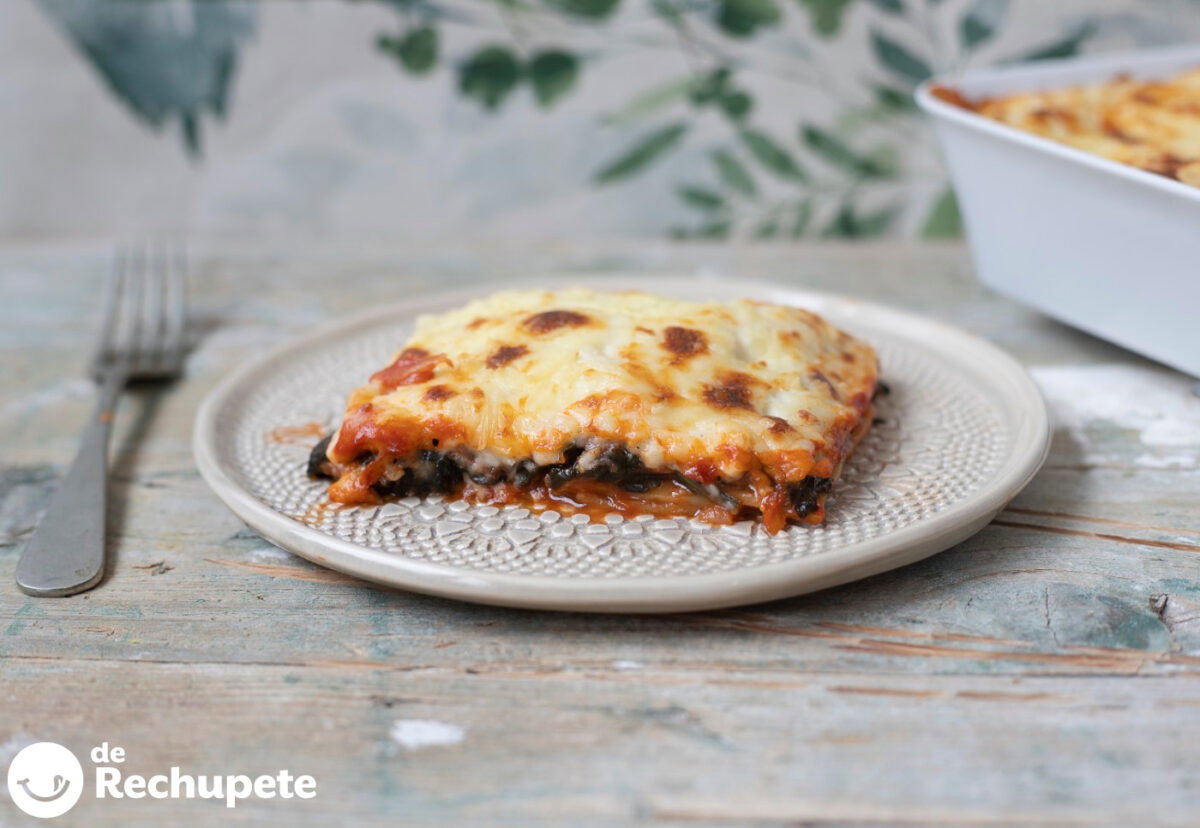 Lasaña de espinacas. Receta fácil, saludable y deliciosa