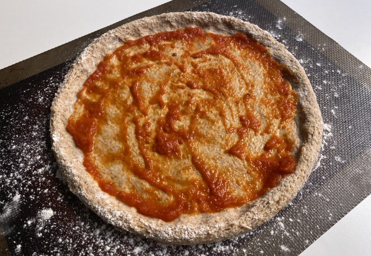 Masa de pizza integral con levadura normal o con masa madre