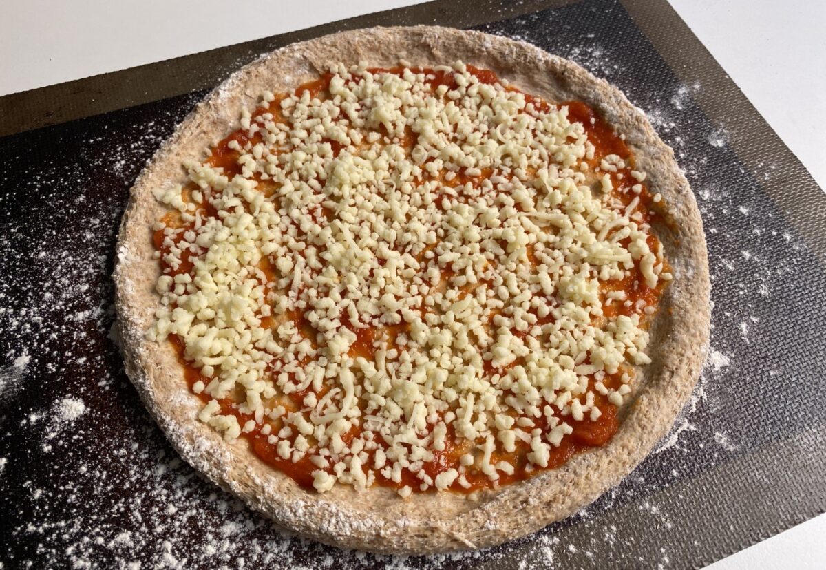 Masa de pizza integral con levadura normal o con masa madre