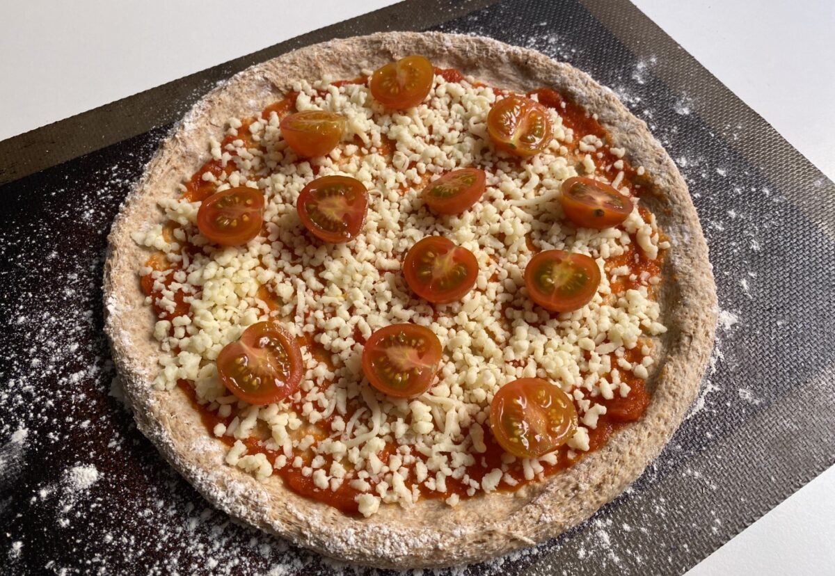 Masa de pizza integral con levadura normal o con masa madre