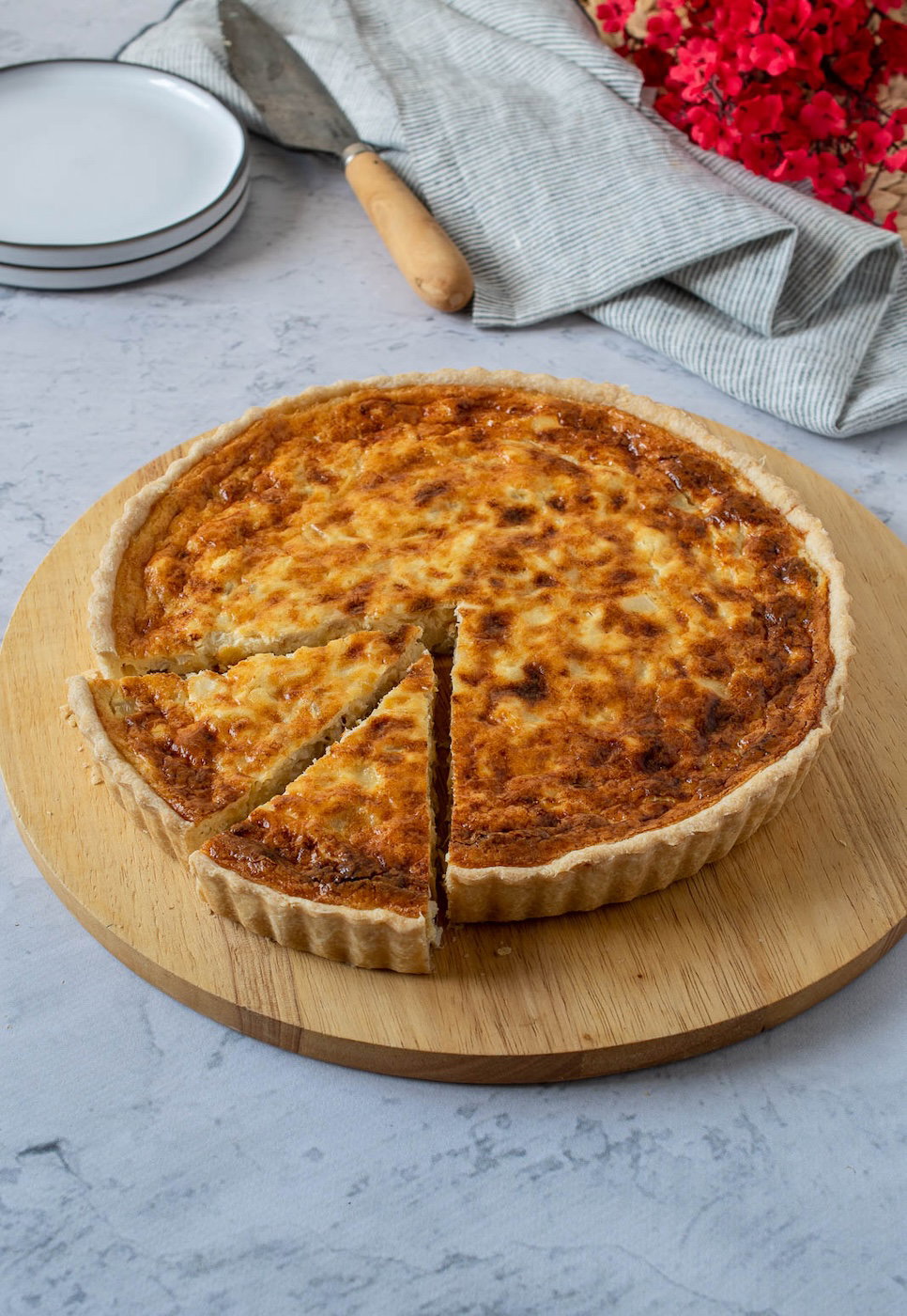 Quiche de pollo y queso paso a paso