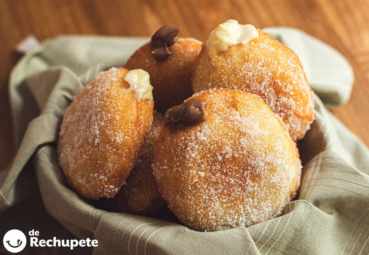 Berlinas o donas rellenas de cremas pasteleras variadas 