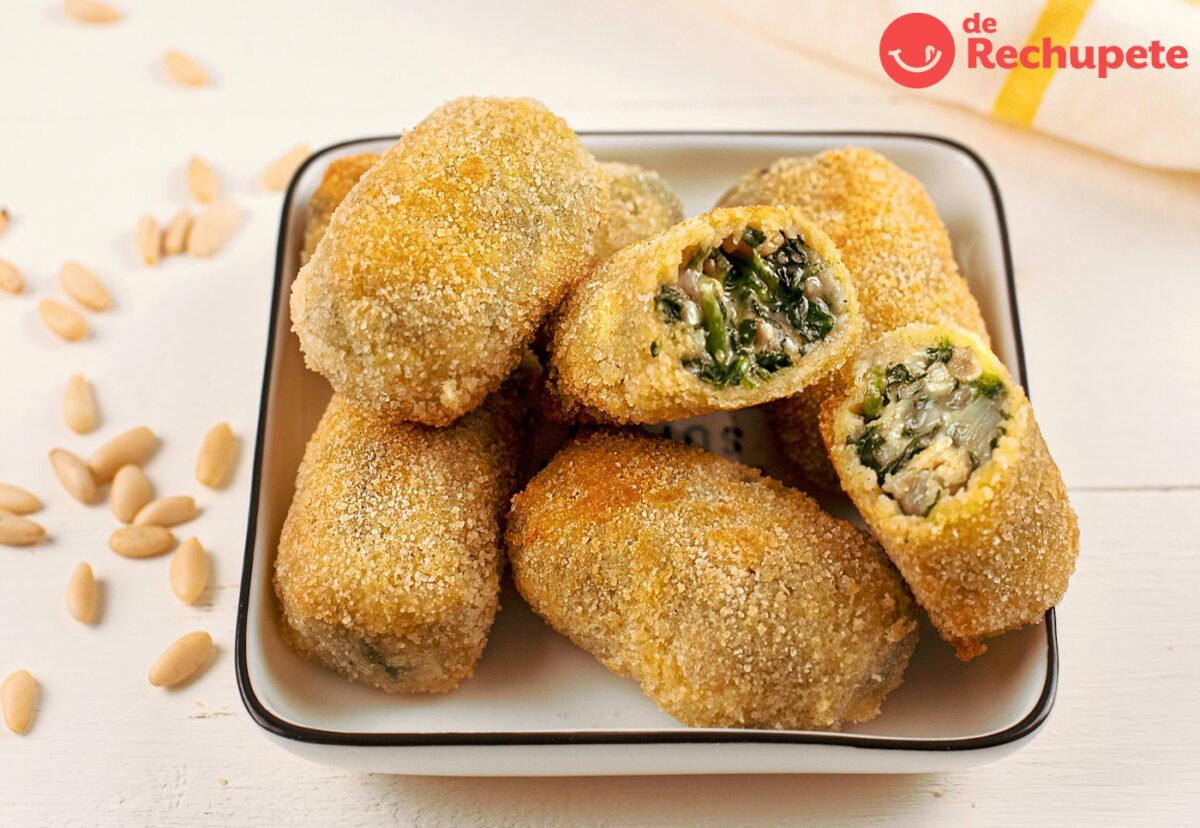 Croquetas de espinacas y piñones. Una receta riquísima
