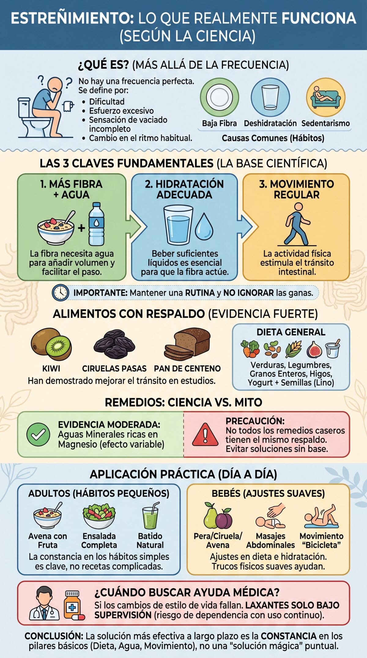 Guía sobre el estreñimiento. Remedios caseros y soluciones para toda la familia