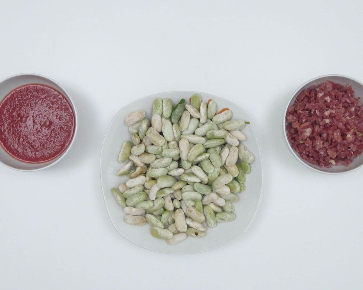 arroz con habichuelas y jamón paso 1