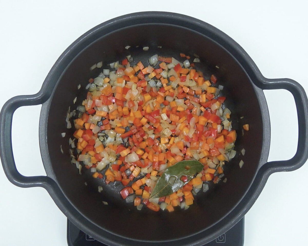 arroz con habichuelas y jamón paso 10