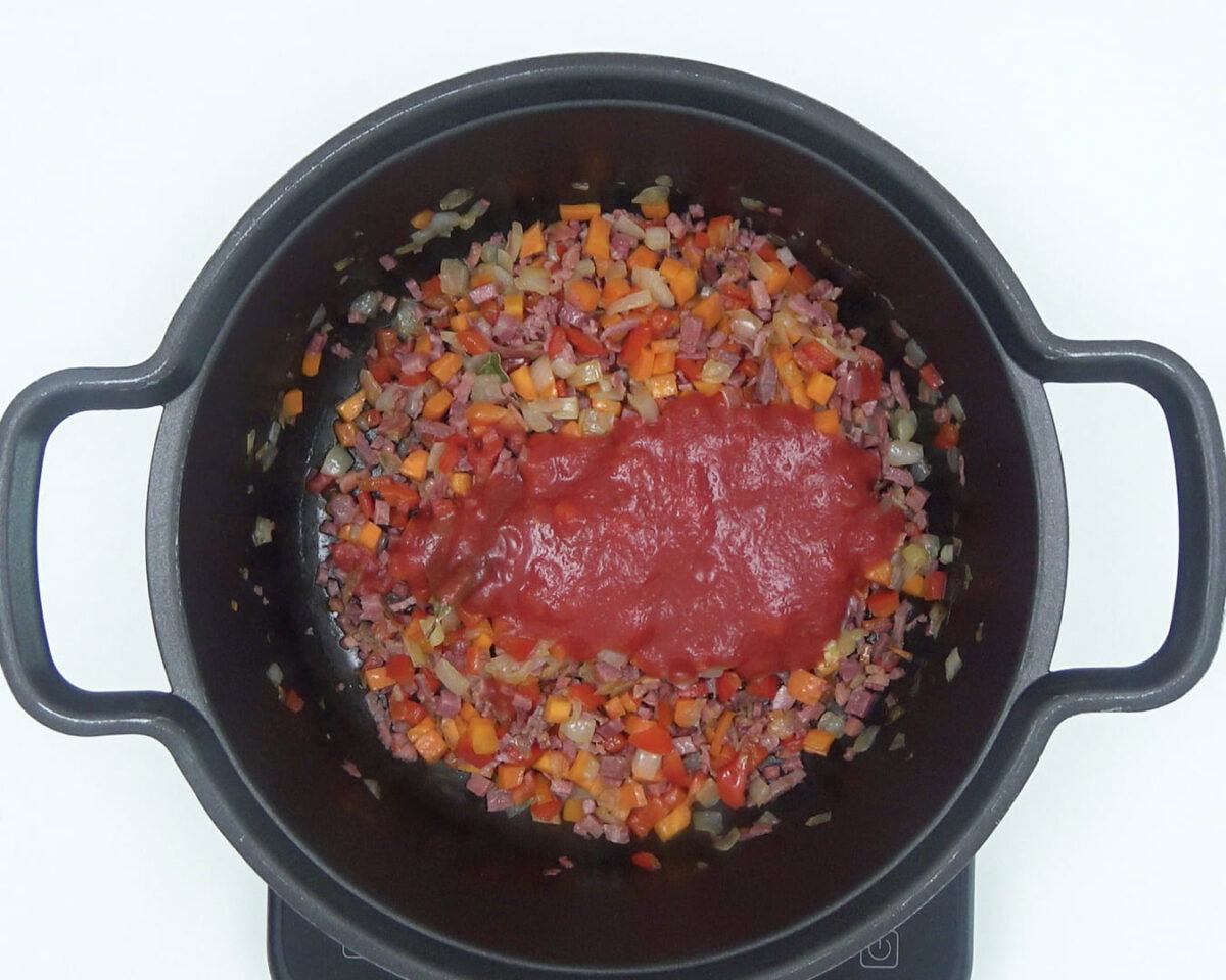 arroz con habichuelas y jamón paso 12