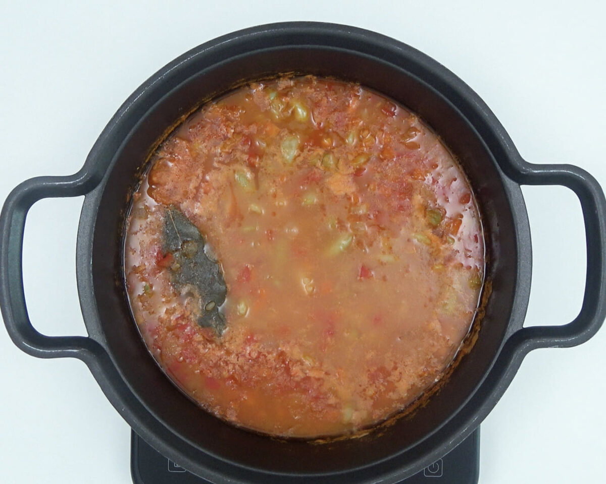 arroz con habichuelas y jamón paso 18
