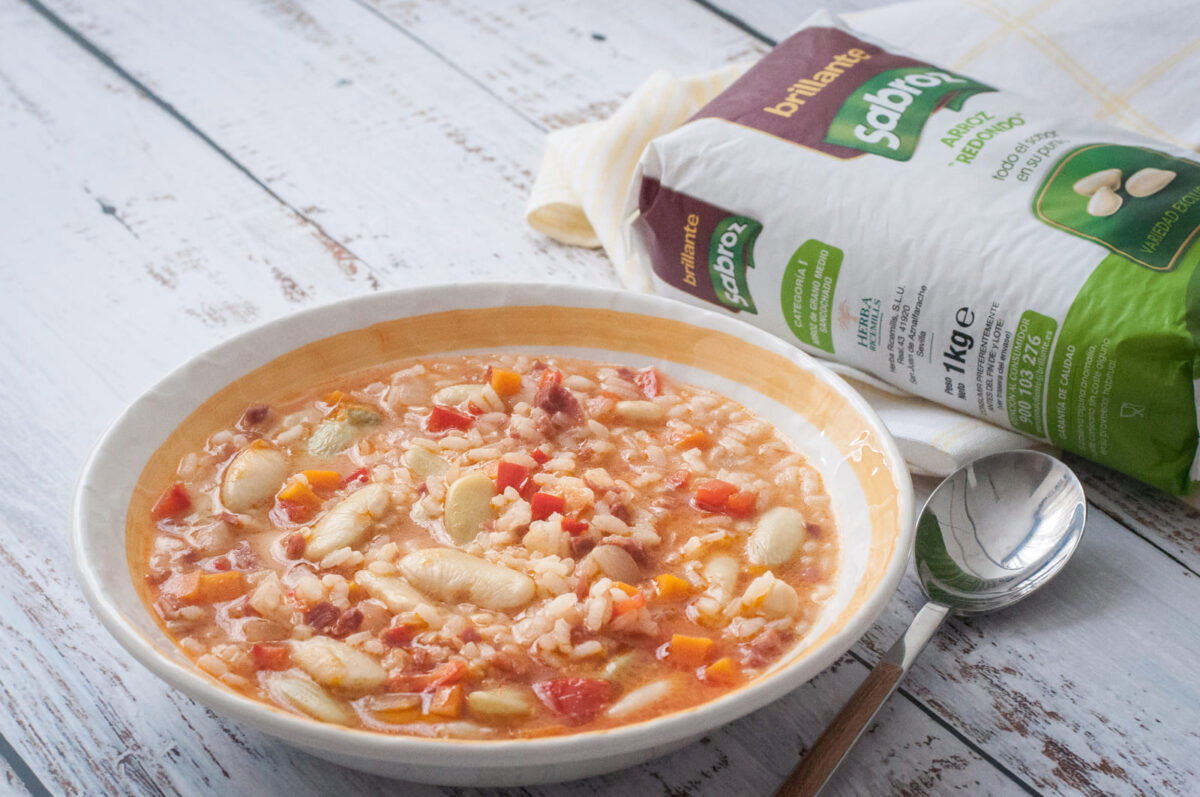 arroz con habichuelas y jamón paso 19