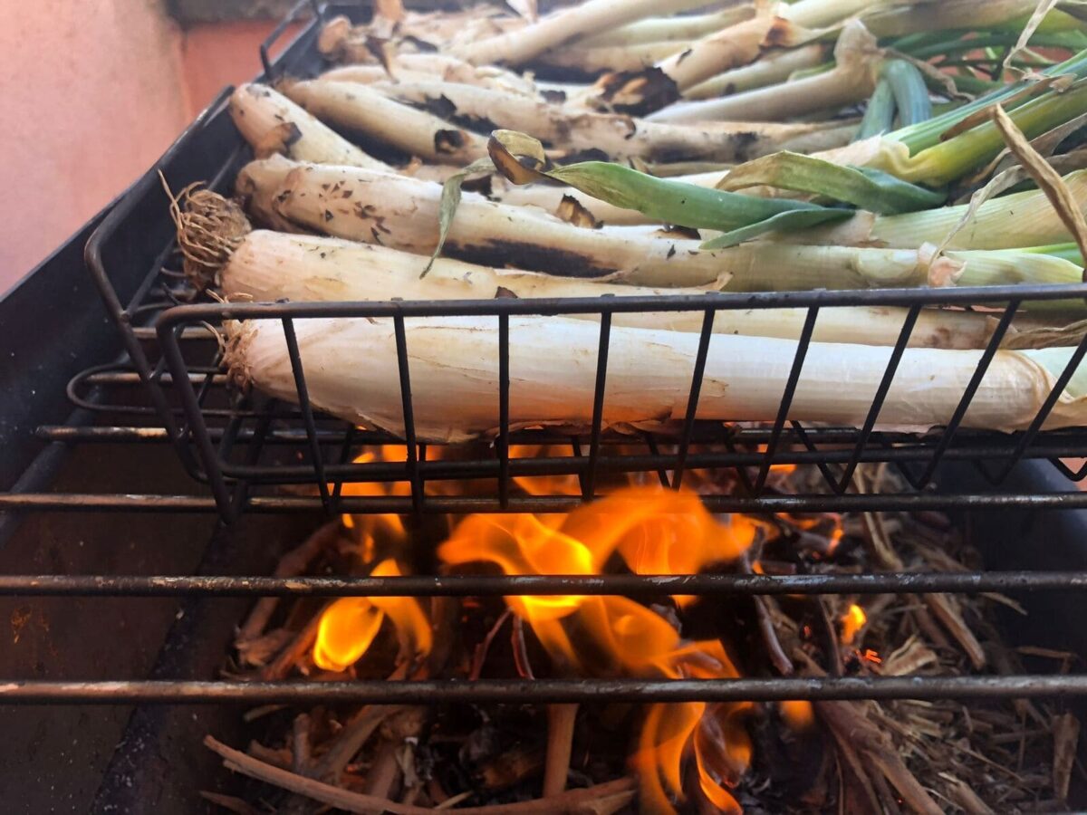 calçots a la brasa paso 1