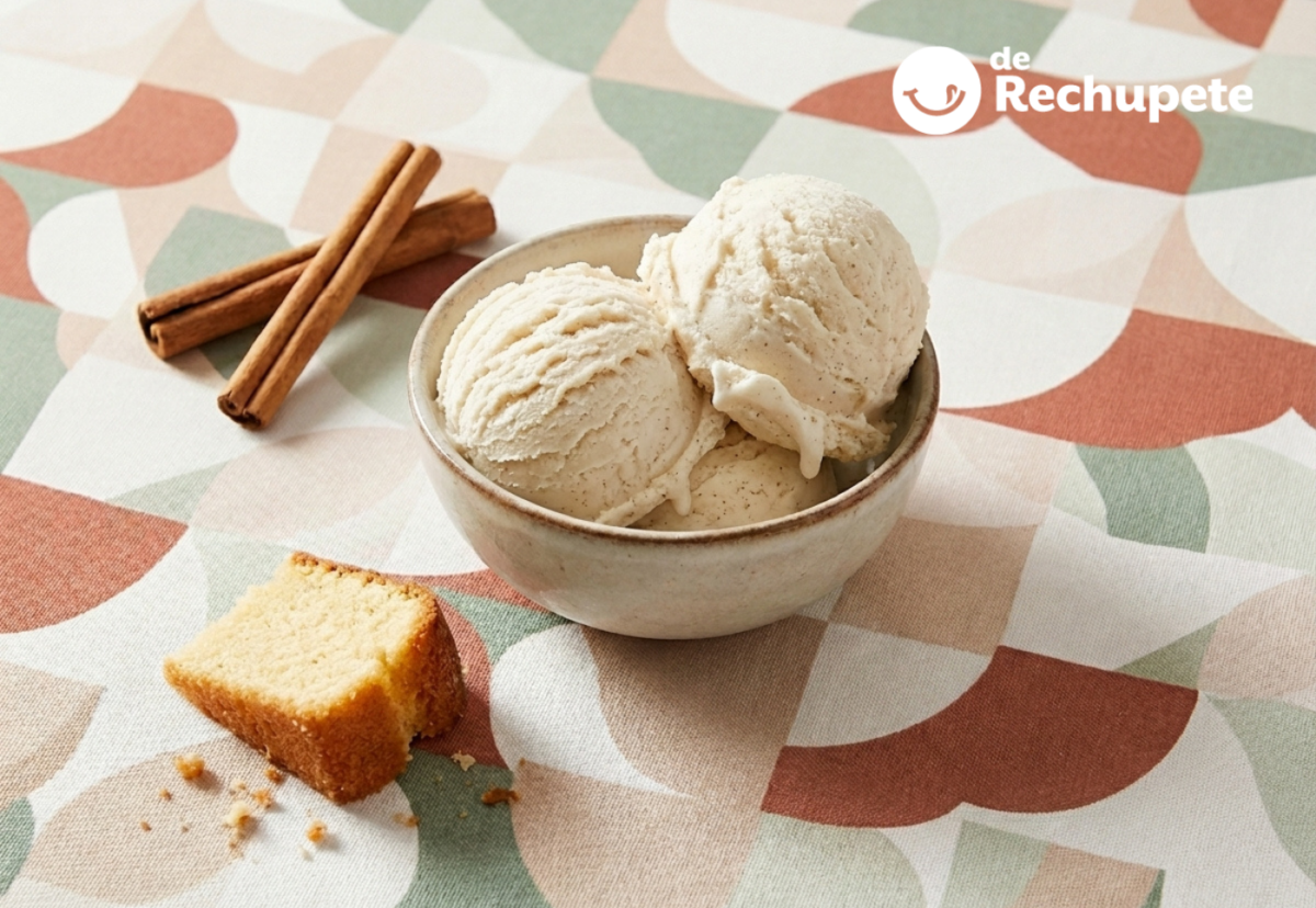 Helado de canela casero para acompañar postres de toda la vida