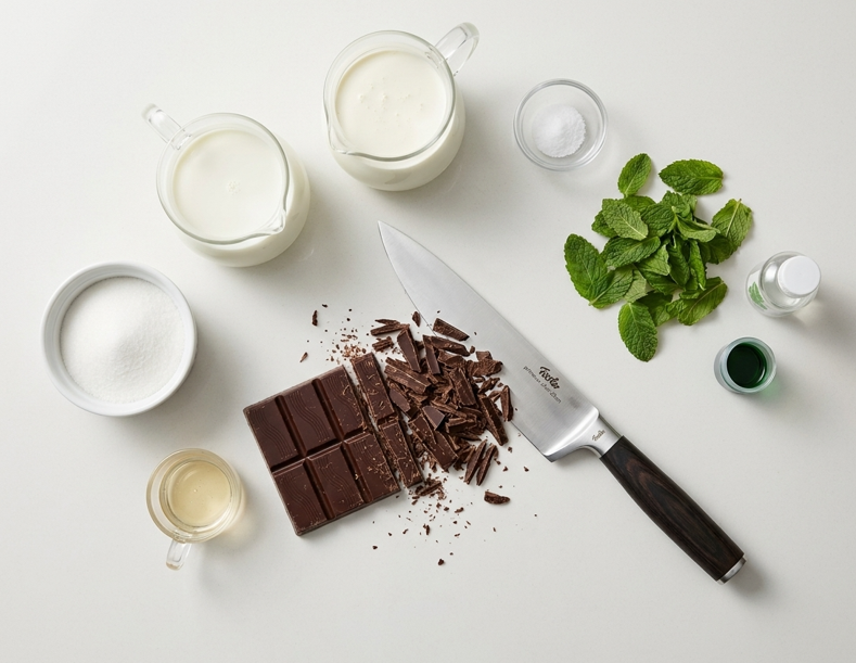 Helado de menta y chocolate