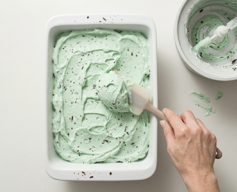 Helado de menta y chocolate