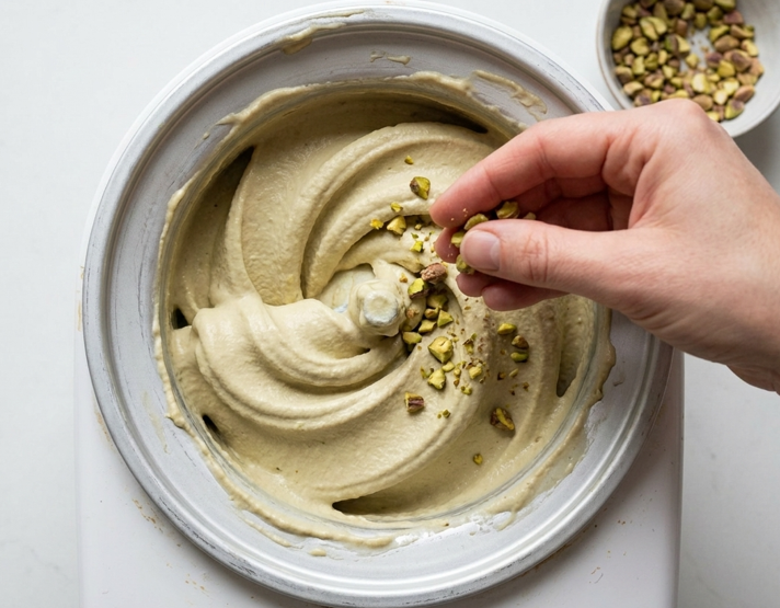 Helado de pistachos casero