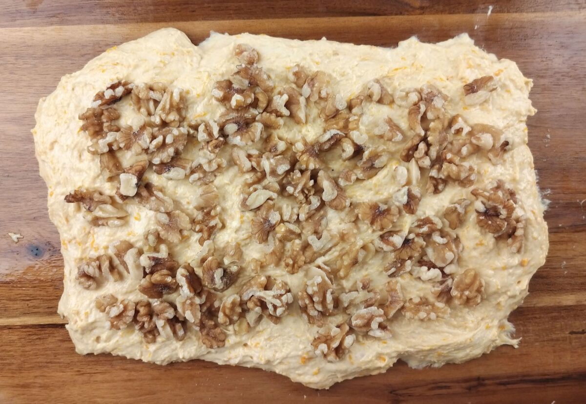 Pan sin amasado de calabaza y nueces paso a paso
