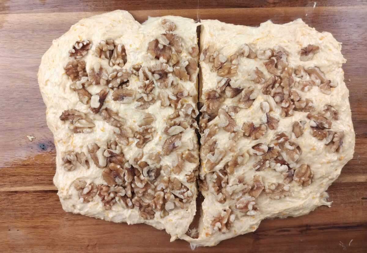 Pan sin amasado de calabaza y nueces paso a paso