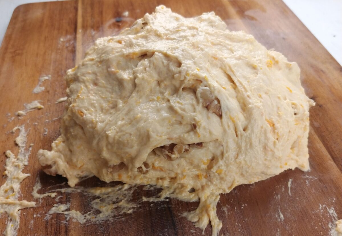 Pan sin amasado de calabaza y nueces paso a paso