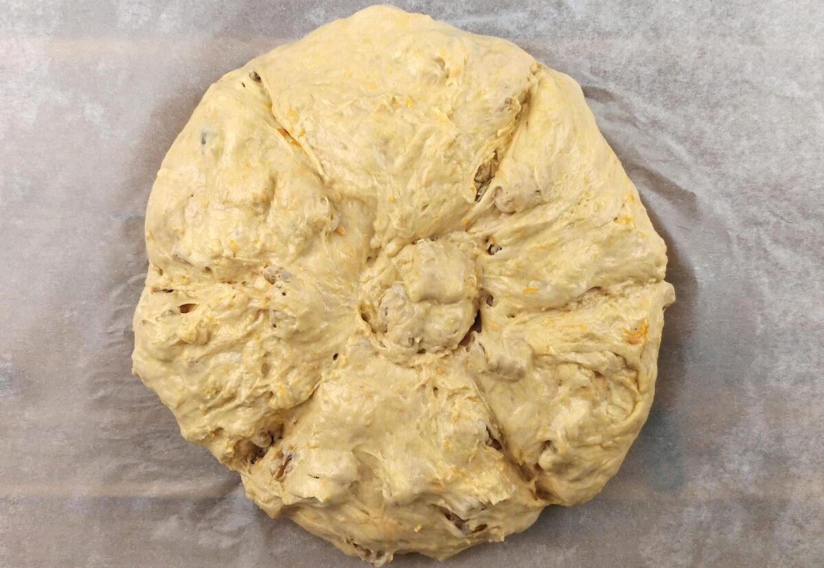 Pan sin amasado de calabaza y nueces paso a paso