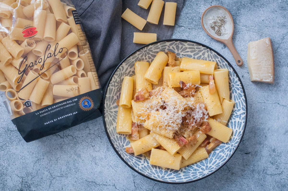 rigatoni carbonara paso 14