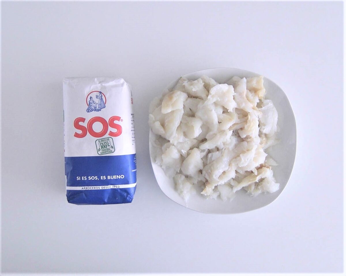 arroz con bacalao paso 1
