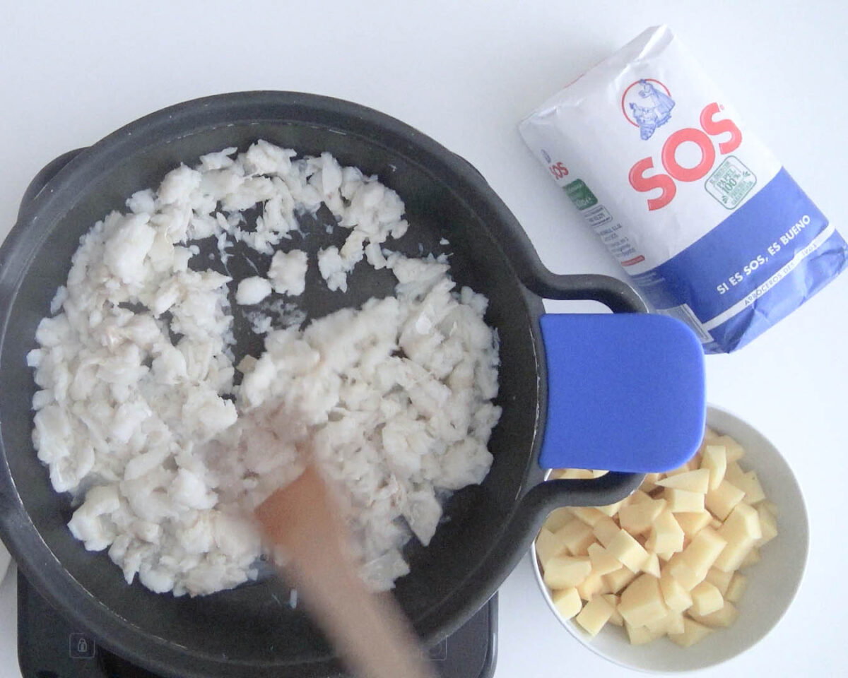 arroz con bacalao paso 16