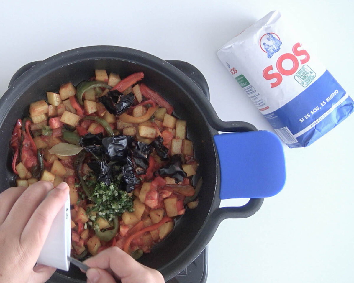 arroz con bacalao paso 20