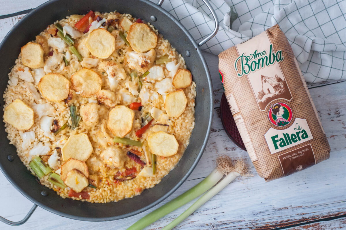 arroz con bacalao y coliflor paso 30