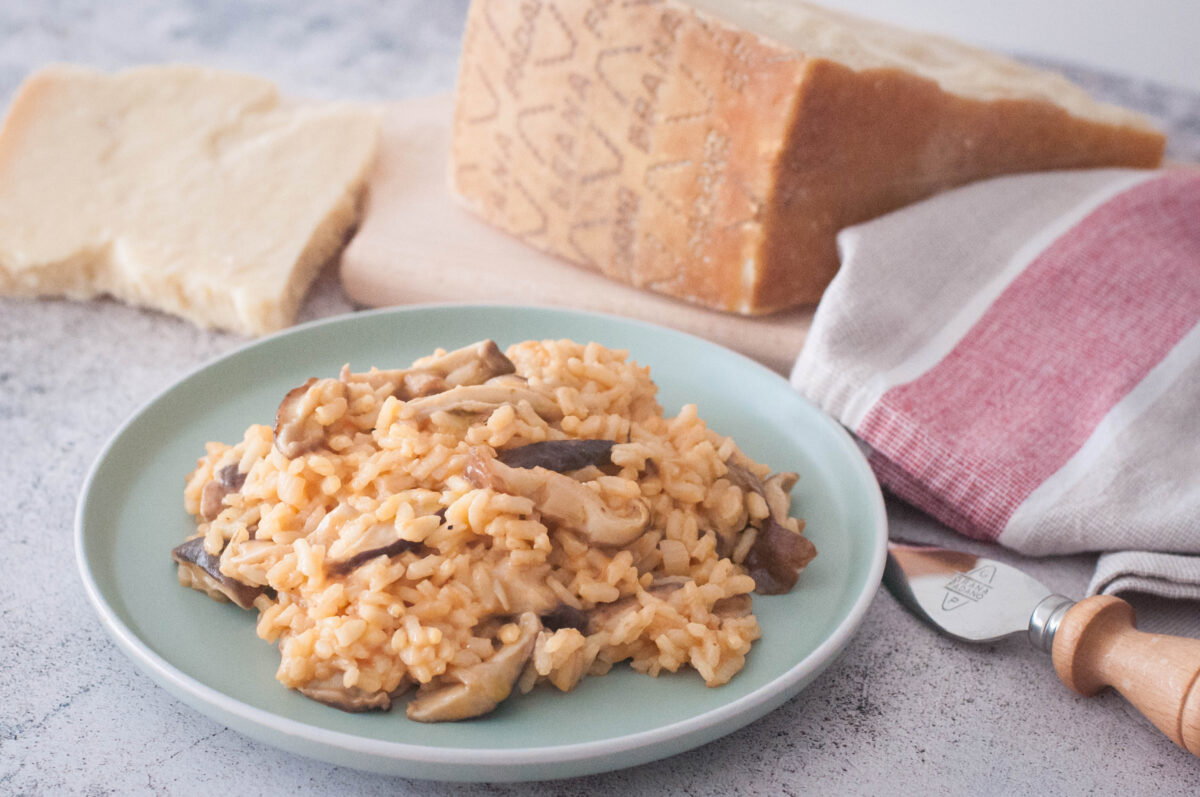 arroz cremoso con setas y queso grana padano paso 17