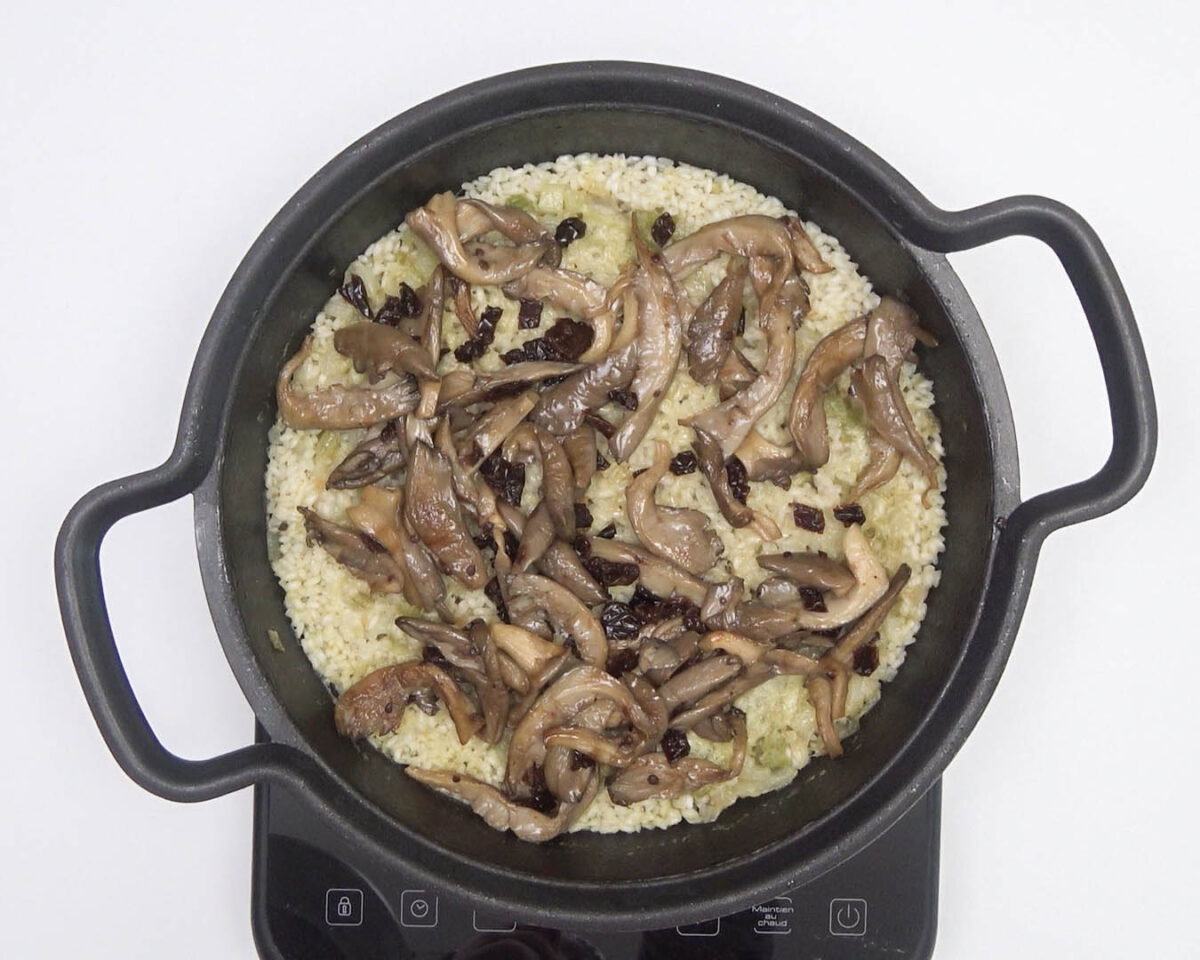 arroz vegano con setas paso 16