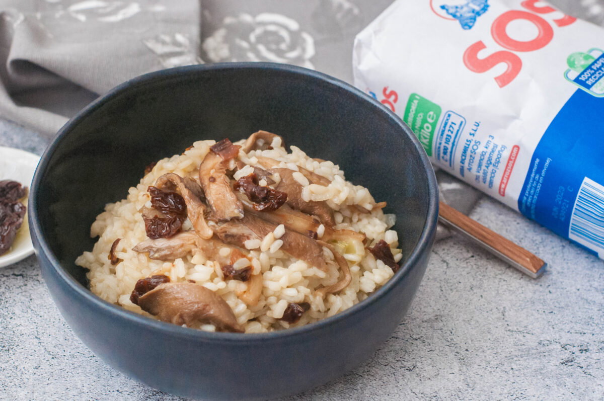 arroz vegano con setas paso 17