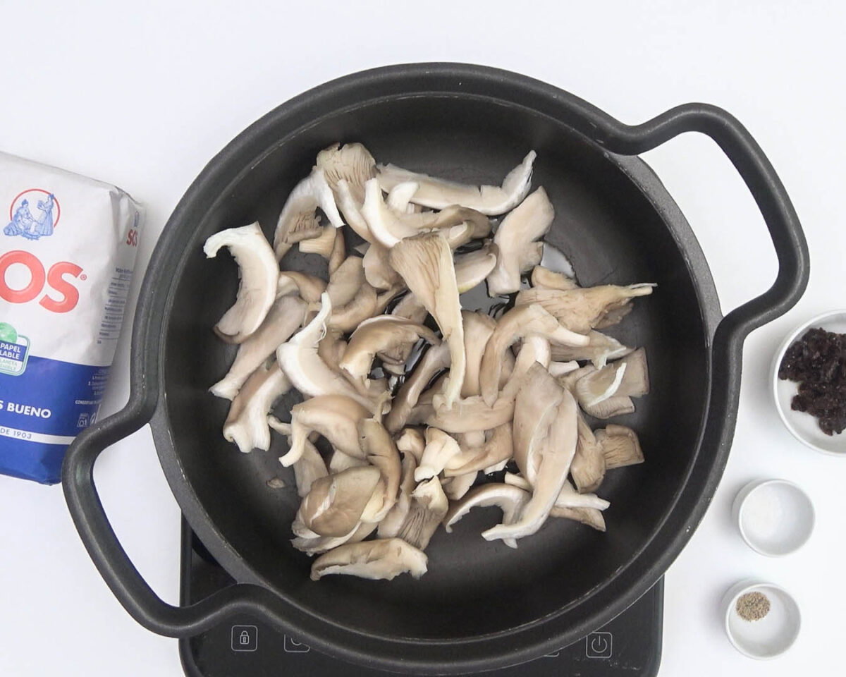 arroz vegano con setas paso 6