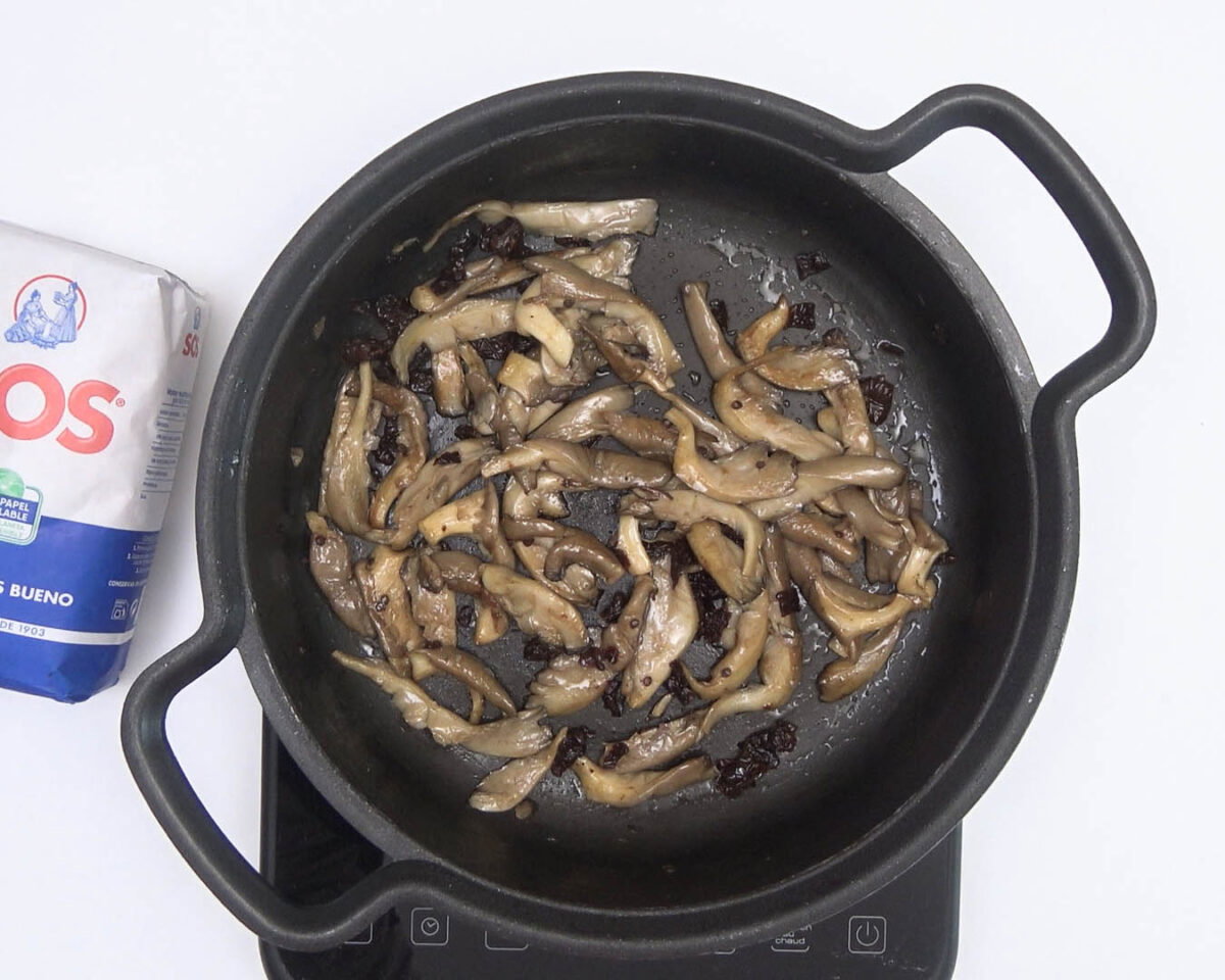 arroz vegano con setas paso 8