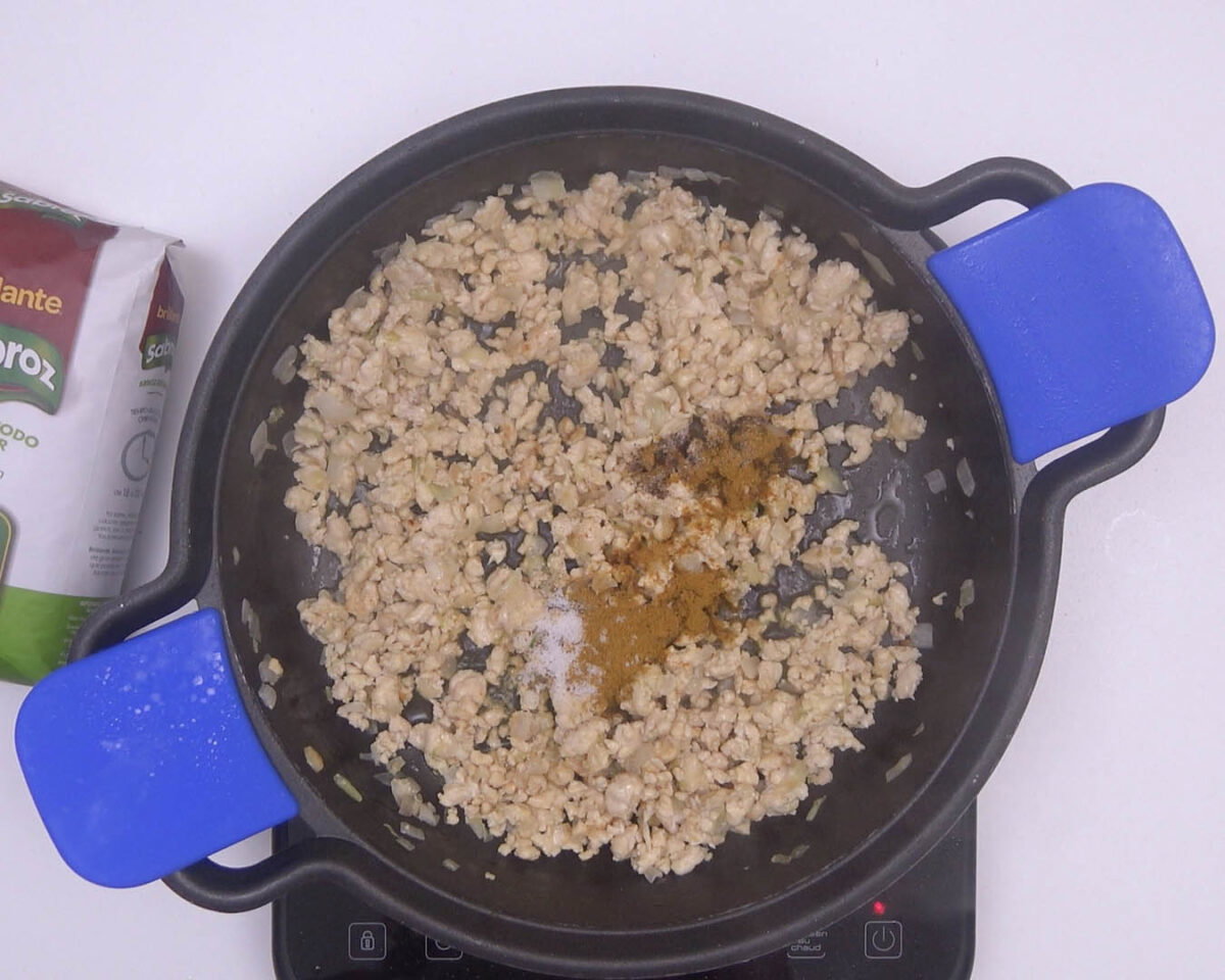 berenjenas rellenas de arroz y pollo al curry paso 11