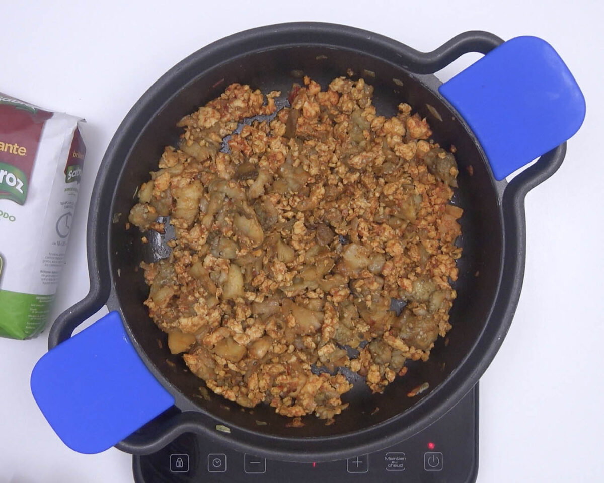 berenjenas rellenas de arroz y pollo al curry paso 14