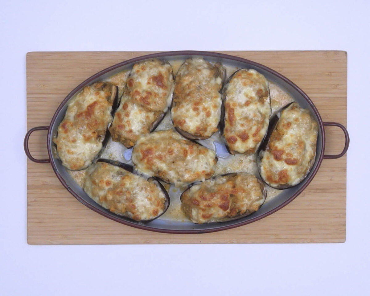 berenjenas rellenas de arroz y pollo al curry paso 20