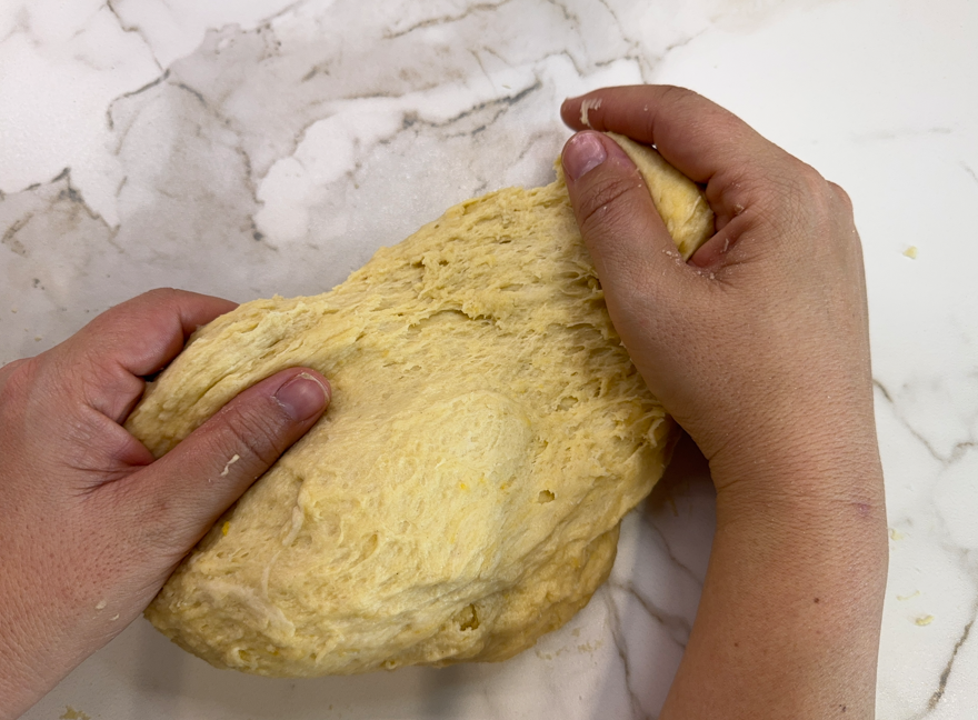 Empanada gallega con masa de huevo rellena de carne picada