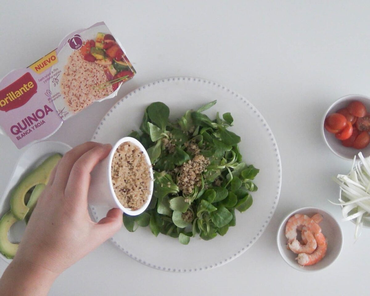 ensalada de quinoa y gambas paso 16